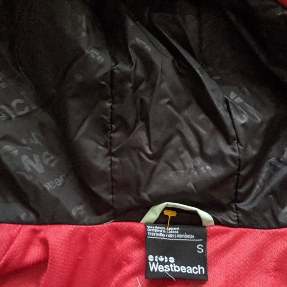 S Westbeach Men's Snowboarding Coat - Mint, Black, & Red - Picture 10 of 10